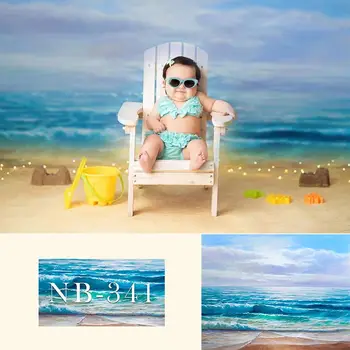 Letné Beach Novorodenca Pozadia na Fotenie Baby Sprcha 1. Narodeniny Party Foto Pozadie pre Deti Pozadia Štúdio