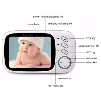 VB603 Baby Monitor Bezdrôtového HD Nočné Videnie obojsmerné Audio Opatrovateľka Fotoaparát Dieťa Spí Teplota Video Monitor Bezpečnostné Kamery