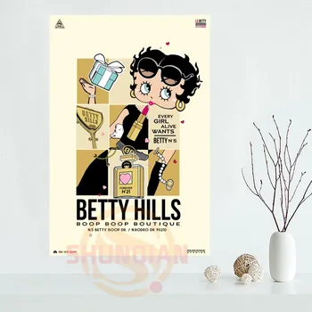 Vlastné plátno plagát Betty Boop plátno na maľovanie plagátu Vysokej Kvality na steny Umenie plagátu Tkaniny Tkaniny Tlač