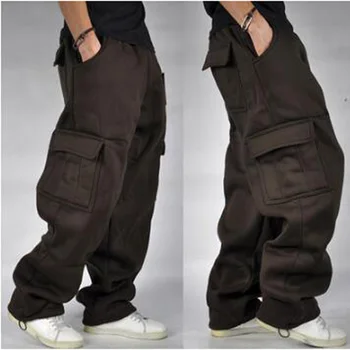 Móda Hip Hop Joggers Tepláky Mužov Streetwear Veľké Vrecko Voľné Cargo Nohavice Bežné Rovno Voľné Neforemné Nohavice