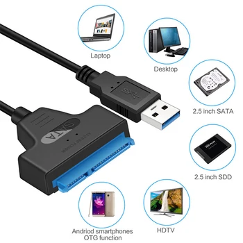 Ingelon Adaptér Sata USB 3.0 Kábel Pre Pevný Disk Až 6 gb / S Podpora pre 2,5