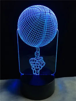 Freestyle Basketbal 3D LED Lampa USB Multicolor prostredníkom Strany Športové Súťaže Dekoratívne Spálňa Nočné Svetlo Tabuľka Darček