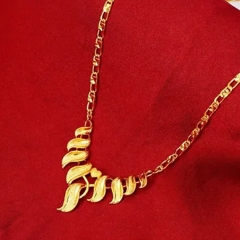 MxGxFam Luxusné Svadobné Šperky, Prívesok, Náhrdelníky Pre Ženy, Svadobné 24 k Čistého Zlata Farba Dobrej Kvality