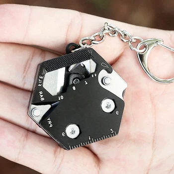 Multitool Keychain Šesťhranné Auta Skladací Mini Pocket Nástroj Prežitia Nastaviť Nerezovej Ocele s Nožom Micro skrutkovača Nastavte Fľašu