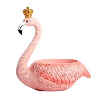 Móda Koruny Veľké Flamingo Ornament Figúrka Živice Plavidlá Socha Miniatúrne Domova Živice Plavidlá, Svadobné Milovníkov Kreatívny Darček