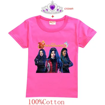 2021 Letné deti Cartoon Potomok 3 t shirt 3D Tlačených topy Dievčatá Streetwear Deti detský Oblečenie Baby Vtipné Tričko O-Krku
