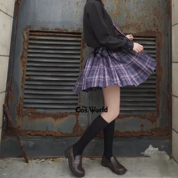 [Hostine] Japonská Dievča Leta Vysoký Pás Skladaný Koberčeky Sukne Pre JK Školskú Uniformu Študentov Utierky