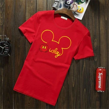 Mickey Mouse Tlač T-shirt Disney Kreslené Streetwear Letné Krátke Sleeve Tee Tričko Harajuku Príležitostné Voľné Topy O-krku Mužské Tričko