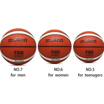 2021 Roztavený Vonkajšie Vnútorné kvalitný Basketbal gumy Materia Úradný Size7/6/5 oteru Basketbal s ihlou