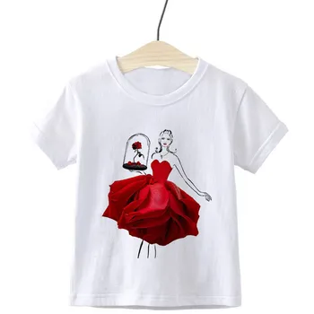 Mädchen Kleidung Bežné Kinder T Shirt Rose Anlage Prinzessin Neuheit Harajuku Jungen T-shirt Gemütliche Kleinkind ,Drop Ship