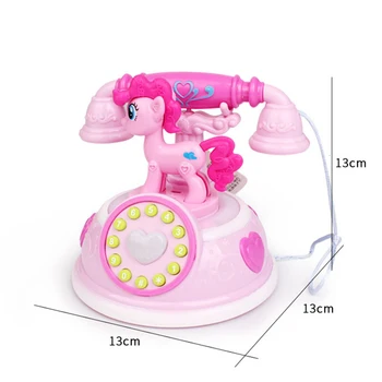 Retro Deti Kôň Pony Telefón Hračka Raného Vzdelávania Príbeh Stroj Baby Môj Malý Telefón Emulované Telefón Hudobné Hračky Pre Dieťa