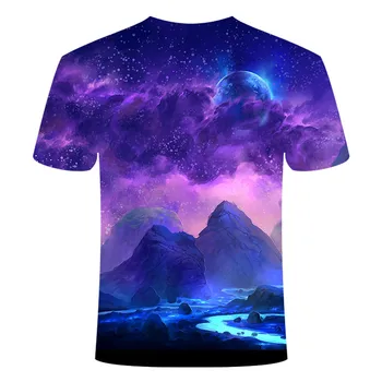2019 Letné t-shirt Tees Charakter 3D vytlačené T-shirt s prírodnými nočné videnie-krátke rukáv mužov a žien bežné 3d t tričko