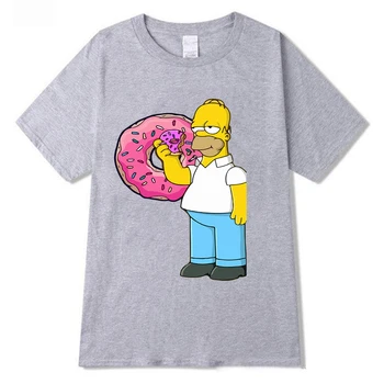 Simpsonovci Príležitostné celý zápas T Shirt O-Krku Roztomilý Topy Cartoon Bežné T-shirt