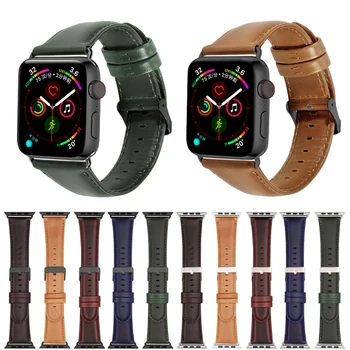 Originálne Kožené Pútko pre Apple hodinky kapela 44 mm 40 mm 42mm 38mm Vintage kožený náramok iwatch pre apple hodinky series 5 se 6 4 3