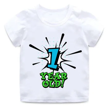 Chlapci a Dievčatá happy Birthday Počet 1 3 6 Písm. deti letné oblečenie Tričko Tlač Rodič dieťaťa Darček k Narodeninám Digitálne T-shirt