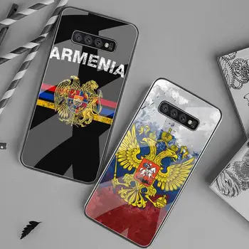 Albánsko arménsko Rusko vlajka Znak Zákazník Telefón Prípade Tvrdeného Skla Pre Samsung S20 Plus S7 S8 S9 S10 Plus Poznámka 8 9 10 Plus