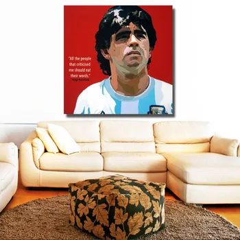 POP Star Futbal Diego Maradona handpainted olejomaľba Umenie Stene obraz na Plátne, plagát pre obývacia izba domova