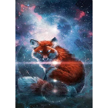 5d DIY Diamond Maľovanie auta fox scenérie Cross Stitch Diamond Výšivky zvieracie Vzory kamienky Mozaiky hviezdne nebo domova