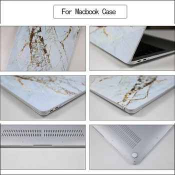 Mramor Hard Shell Notebook Prípad pre Macbook Pro 13 M1 Prípade A2289 A2251 Pro 16 15 12 Dotyk ID Pre Macbook Air 13 Prípade A2179 A2337
