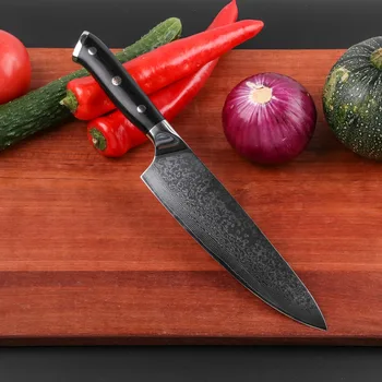 Mokithand 4pcs Japonské Kuchynské Nože Sady Damasku Ocele Kuchynských nožov 67 Vrstva Ostré VG10 Sekáčik Varenie Nôž s G10 Rukoväť