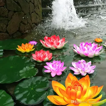 10PCs Umelé Lotus lekna Plávajúce Kvet Rybník Nádrž Rastlín Ornament 10 cm Domov Záhradné Jazierko Dekorácie svietidla dekorácie