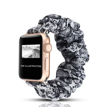 Scrunchie Elastické watchband pre apple hodinky 5/4/3/2/1 popruh 38 mm/40 mm/42mm/44 mm iwatch náramok wristbelt príslušenstvo