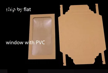 10pcs/veľa Kraft balenie kartón posuvné okno kraft balenie darčekové plavidlá box s pvc okien papier zásuvky box darček