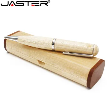 JASTER 1pcs zadarmo Farebná tlač loga drevené Guľôčkové pero s drevené okno flash kl ' úč 16 GB 32 GB, 64 GB pamäťovej karty U diskov