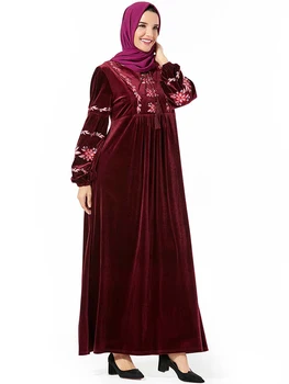 Zimné Velvet Abaya Dubaj Hidžáb Moslimské Oblečenie Islamské Oblečenie Žien, Turecké Šaty Kaftan Kaftane Grote Maten Dames Kleding Omán
