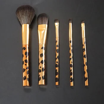 Nové Módne Make-Up Štetec, Sada Luxusných Zlatá Farba Leopard Tlač Kozmetické Štetce Prášok Nadácie Eyeshadow Obočie Aplikátor
