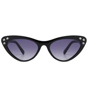 RBRARE Malý Trojuholník Rám Crystal Cat Eye slnečné Okuliare Ženy, Luxusné Značky Slnečné Okuliare Retro Black Leopard Odtiene Drahokamu