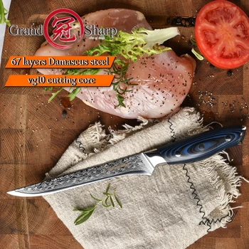 Grandsharp Boning nôž 67 vrstvy vg10 Japonský Damasku ocele kuchár G10 kuchynské nože mäsiar krájanie nástroje rebrá jamon varenie