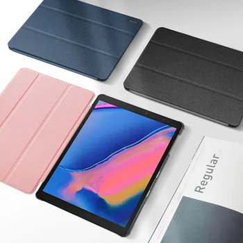 DUX DUCIS Módne Textílie, Kožené puzdro Pre Samsung Galaxy Tab 8.0 & S Pen 2019 Luxusné Tenké Magnetické Flip Ochranný Kryt Case