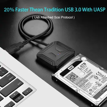 1pc USB 3.0, SATA 3 Kábel Sata do USB 3.0 Adapter Až 6 gb / S, Podpora 2.5 Palcový Externý HDD SSD Pevný Disk 22 Pin Sata III Kábel