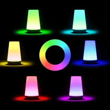 Spálňa Multicolor USB LED Farebné Čítanie Tabuľka Atmosféru Stmievateľné Domova Prenosné Nočné Svetlo Touch Ovládania Darček póry Dreva