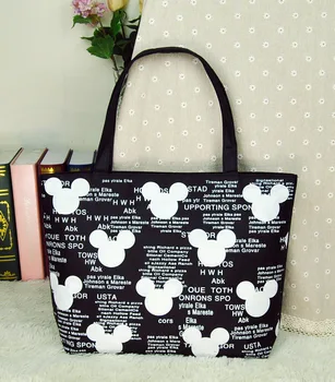Disney Mickey taška s Vysokou kapacitou Cartoon Plátno Tote Bag shopper taška na nákupy hobos plyšové taška