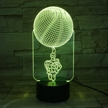 Šport prostredníkom Basketbal 3D Nočné Svetlo LED USB Party Atmosféru Dekoratívne Osvetlenie Spálne stolná Lampa Chlapec, Muž, Dieťa Darček