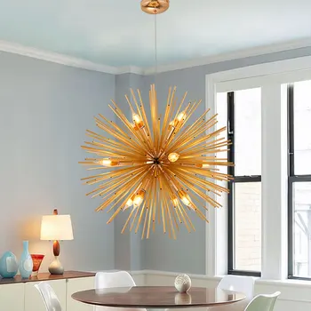 LED Sputnik luster Obývacia izba, Spálňa, Kuchyňa led salon osvetlenie zlatý luster Art Decor Hliníkovej suspenzie svietidlo