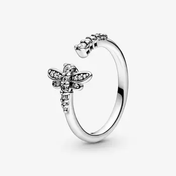 Autentické 925 Sterling Silver Princezná Tiara Koruny Šumivé Láska Srdce ,CZ Prstene pre Ženy Zapojenie Šperky Výročie
