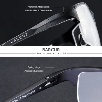 BARCUR Dizajn Krátkozrakosť Predpis Okuliare Hliníkové Manesium Rám Ultralight Krátkozrakosť Pol Optické Rámovanie