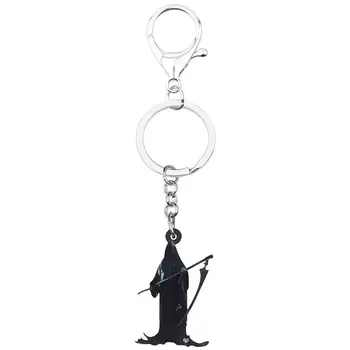 WEVENI Akryl Halloween Black smrtka Keychains Veľké Tlač Wristlet Keyring Šperky Pre Ženy, Mužov, Darček Taška Dekorácie