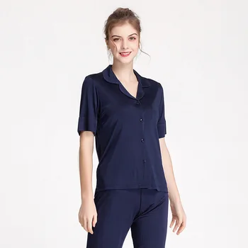 Ženy Dámske Krátke Rukávy, Hodváb Pyžamo Domov nosiť Oblek Sleepwear SI0079