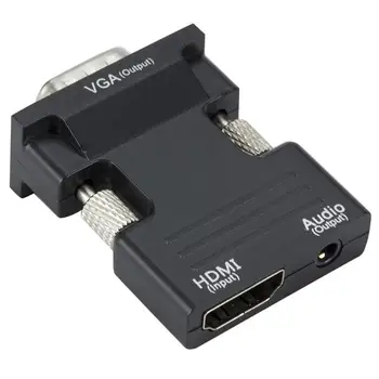 Prenosný Počítač Konektory 720P/1080i/1080P 3,5 mm Prenosné 1080P HDIM na VGA Prevodník s Audio Výstup Kábel Drôt