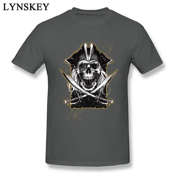 Smrť Jazdec T-shirt Mužov Pirate Skull Tričko Karibiku Šermiar T Shirt Punk Ťažkých Kovov Topy Tees Bavlna Horor Tshirts