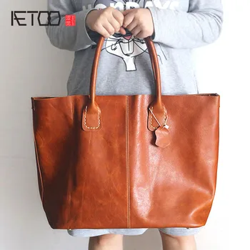 AETOO West Valley nové retro kožené kabelky originálne ručné package veľkú kapacitu, prenosná taška cez rameno matka balík v