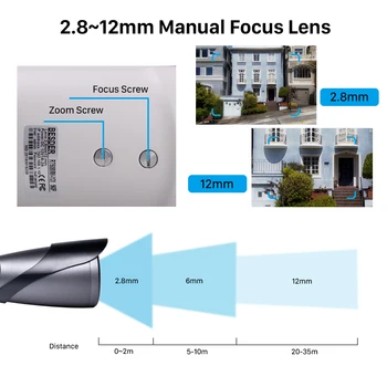 BESDER Super HD 4MP 4X Manual Zoom/Focus Objektív Kamery IP Vonkajšie Nepremokavé CCTV Home Security Kamera, Detekcia Pohybu ONVIF P2P