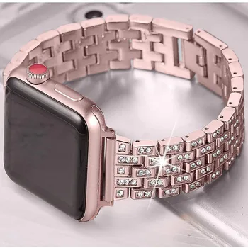 Luxury Diamond Pásmo Pre Apple Hodinky 3 42mm 38mm Ženy Náramok correa Pre Apple hodinky SE kapela Série 6 5 4 44 mm 40 mm Watchband