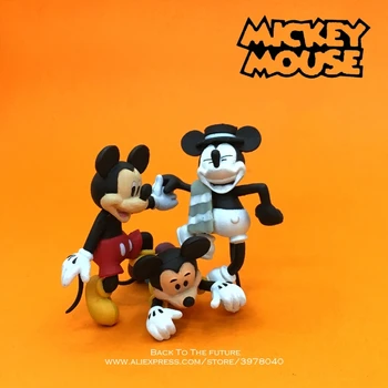 Disney Mickey Mouse 4,5 cm 3 štýle mini bábika Akcie Obrázok Anime Dekorácie Zber Figúrka Toy model pre deti darček