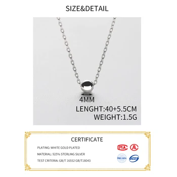 INZATT Minimalistický Geometrické Okrúhle Korálky Prívesok Náhrdelník Reálne 925 Sterling Silver Gold Farby, Jemné Šperky Pre Ženy Príslušenstvo