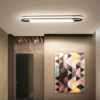 Moderný minimalistický vysoký jas LED stropné svietidlo obdĺžnikový čierna/biela spálňa, obývacia izba uličkou stropné osvetlenie